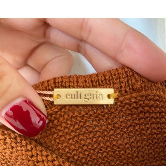 Cult Gaia Cameron Knit Cutout Maxi Dress Brown Size XS NWT - Picture 5 of 7